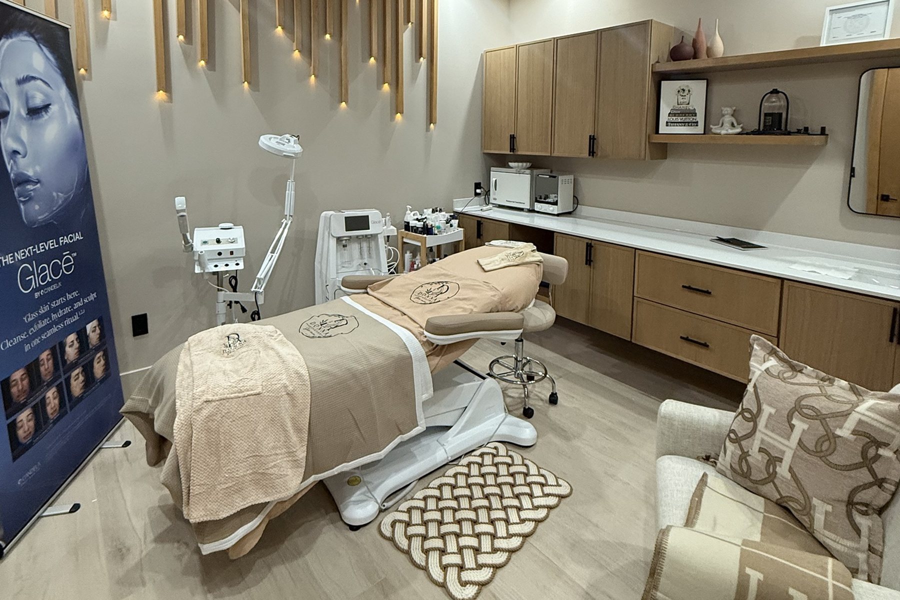 The Glacē facial room at Donna Aesthetics
